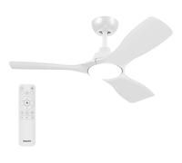 Philips Fixed-Blade ventilatore a soffitto illuminazione LED, 3 pale, 107 cm di diametro, 2650 lumen, luce bianca tunabel da 3000 K a 6500 K, intensità regolabile al 5%, telecomando incluso, bianco