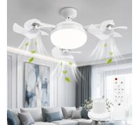 Ventilatore da Soffitto con Luce, Plafoniera con Ventilatore Forma di Drone | LED Lampadina Ventilatore, con Telecomando, E27, Moderni, Piccolo, Silenzioso, Timer, 3 Velocità, per Camera, 60W, 50 cm