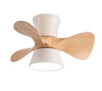 Ventilatore Da Soffitto Con Luce Silenzioso LED Dimmerabile Lampadario Con Ventilatore DC Reversibile 6 Velocità Piccolo Plafoniera Con Ventilatore Per La Camera Da Letto Dei Bambini Lounge-Wood Grain