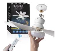 Ventilatore a soffitto tetto con plafoniera 3 velocità attacco E27 bianco 55W [EEK: A+]