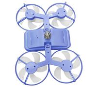 Ventilatore da soffitto con luci, ventilatore da soffitto per camera da letto con luci, LED ispirato ai droni - Flusso d'aria a 360°, luce dimmerabile con telecomando, attacco E27, asta di prolun