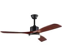 Ventilatore da soffitto con luci, ventilatore da soffitto retrò con luce, ventilatore da soffitto moderno in metallo con luce LED e telecomando, lampadario a foglie di legno, facile da installare, sil