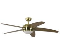 Ventilatore da Soffitto con Telecomando Lampada Ventola Ottone Acero 132 CM