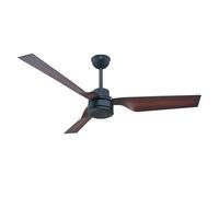 Ventilatore da soffitto con telecomando per ventilatore da soggiorno, marrone nero, modalità estate/inverno, timer a 3 velocità, 132 cm