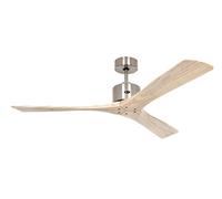 Ventilatore da Soffitto con Telecomando Ventola Macau Cromo Legno Chiaro 132 CM