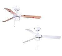 Ventilatore da soffitto Cyrus bianco senza illuminazione incluso interruttore a tirare, 107cm