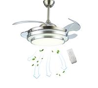 Ventilatore da soffitto da 36" con illuminazione, telecomando Invisible Fan lampadario 4 lamelle per sala da pranzo, ristorante, soggiorno, camera da letto