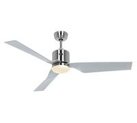 Ventilatore da soffitto DC con luce LED Eco Dynamix cromo ventola motore a ri... [EEK: D]