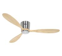 Dc Ventilatore Senza Luce Eco Plano Wood WiFi Cromo Legno Risparmio Ventola