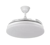 Ventilatore da soffitto DC "Trident", dimmerabile con telecomando (59W 3CCT 6980lm), bianco