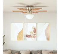 Ventilatore da Soffitto Decorato con Luce 82 cm Marrone Chiaro