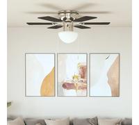 Ventilatore da Soffitto Decorato con Luce 82cm Marrone Scuro