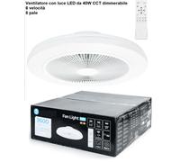 VENTILATORE DA SOFFITTO E PLAFONIERA LAMPADARIO LED 8 PALE TELECOMANDO TIMER [EEK: E]