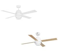 Ventilatore da Soffitto Energiespar Con Lampada LED e Telecomando Disco Bianco [EEK: A]