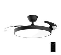 Cecotec Ventilatore da Soffitto con Luce con Pale Retrattili EnergySilence Aero 300 Air Invisible Black.30W, Motore DC, Telecomando, 6 Velocità, Timer 4 h, Funzione Inverno-Estate, Fresco Tutto L’Anno