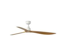 Faro Outwood Ventilatore da soffitto grande a 3 pale bianco opaco, legno di quercia IP44