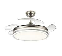 Ventilatore da soffitto Fabrilamp Bayomo con luce LED e telecomando 32W nichel