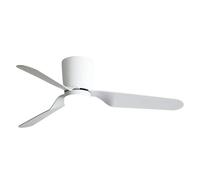 FABRILAMP TODOLAMPARA - Ventilatore da soffitto con luce LED 18 W motore DC modello KOCHI bianco, 3 tonalità di luce con memoria, 3 pale, 5 velocità, telecomando, timer, silenzioso e basso consumo