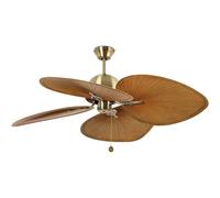 Faro CUBA L Ventilatore da soffito oro vecchio - bianco acciaio 33352B