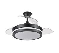 Ventilatore da soffitto Iluminashop con luce LED e motore DC nero di controllo 72W 91 cm