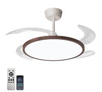 Ventilatore da soffitto in legno nero da 36 pollici con telecomando, dimmerabile, reversibile, a 6 velocità, silenzioso, per cameretta dei bambini e soggiorno, grande lampada da soffitto con ventila