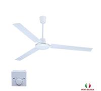 VENTILATORE DA SOFFITTO INDUSTRIALE 3 PALE 6OCM 65W COMANDO A MURO CASA UFFICIO