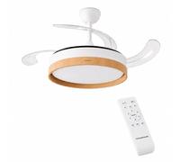Ventilatore da soffitto InnovaGoods Woteez con luce LED e 4 pale retrattili 72W Bianco