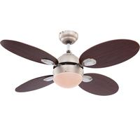 Ventilatore da Soffitto Lampada con Cavo Tirare Globo Wade Raffreddamento Nichel