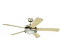 Ventilatore da Soffitto Lampada Con Cordicella Ventola Luce Cometa Titan Argento