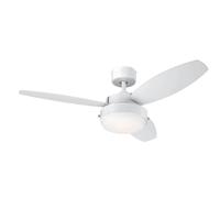 Ventilatore da Soffitto Lampada con Interruttore Ventola Alloy Bianco Argento [EEK: Inaditato]