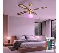 Ventilatore da Soffitto Lampada Corridoio Ventola Telecomando Radiatore LED RGB [EEK: F]