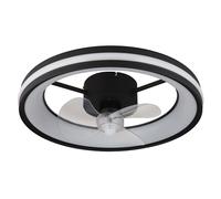 Ventilatore da soffitto lampada da soffitto lampada da soggiorno luce da sala da pranzo lampada da camera da letto, metallo plastica nero, telecomando dimmerabile rotazione destra/sinistra, LED 30W 22