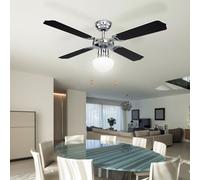 Ventilatore da Soffitto Lampada LED Pale Reversibile Destra Linkslauf Cromo D
