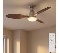 Ventilatore da Soffitto Lampada LED Pale Reversibile Telecomando Ritorno 107cm [EEK: Inaditato]