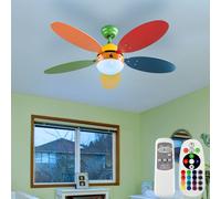 Ventilatore da Soffitto Lampada Telecomando LED RGB 3 Tempi Ventola Vor-Rücklauf [EEK: F]