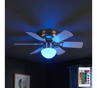 Ventilatore da Soffitto Lampada Telecomando Regolabile Dx Linkslauf LED D 76 CM