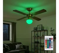 Ventilatore da Soffitto Lampada Telecomando RGB LED Regolabile Vor-Rücklauf [EEK: F]