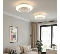 Ventilatore da Soffitto Lampada Ventola 3 Livelli Memory Bianco Radiatore Tondo [EEK: Inaditato]
