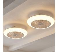 Ventilatore da Soffitto Lampada Ventola 3 Livelli Memory Bianco Radiatore Tondo [EEK: Inaditato]