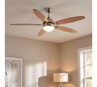 Ventilatore da Soffitto LED Lampada Interruttore Tirare Pale Reversibile 3 Tempi