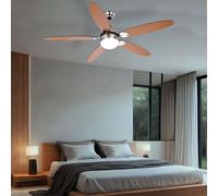 Ventilatore da Soffitto LED Lampada Interruttore Tirare Pale Reversibile 3 Tempi [EEK: F]