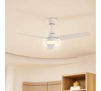 Ventilatore da soffitto LED Lindby Aerallo, bianco, CCT, silenzioso LINDBY