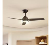 Ventilatore da soffitto LED Lindby Aerallo, nero, CCT, silenzioso LINDBY