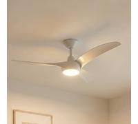Ventilatore da soffitto LED Lindby Briya, bianco, Ø 116 cm, CCT LINDBY