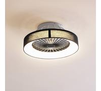 Ventilatore da soffitto LED Lindby Mace, nero, silenzioso, Ø 47 cm LINDBY