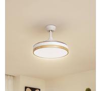 Ventilatore da soffitto LED Lindby Oras, bianco, DC, silenzioso, Ø 107 cm LINDBY