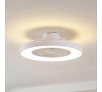Ventilatore da soffitto LED Lindby Teleo, Ø 58 cm, bianco, DC, Tuya LINDBY