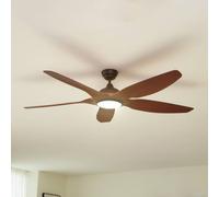 Ventilatore da soffitto LED Lucande Omendo, nero, CC, silenzioso, CCT LUCANDE