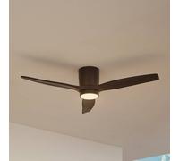 Ventilatore da soffitto LED Lucande Sorin, nero, DC, silenzioso, IP44 LUCANDE