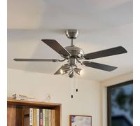 Ventilatore da soffitto Lindby con luce Anariki, silenzioso, argento LINDBY